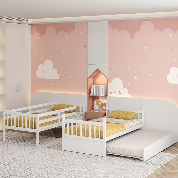 KOMFOTT Wood Twin Over Twin Bunk Bed - Image 4