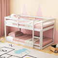 KOMFOTT Low Bunk Bed Twin Over Twin, Solid Wood Bunk Bed Frame by KOMFOTT