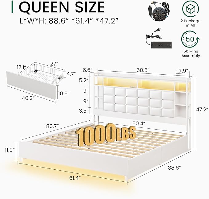 LARMACE Queen Size Bed Frame - Image 2