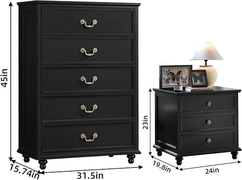 24" Wide Farmhouse Nightstand Set of 2, Farmhouse Furniture Series - Image 2