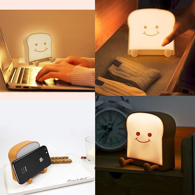 QANYI Toast Bread Night Light, Soft LED Toast Lamp - Image 7