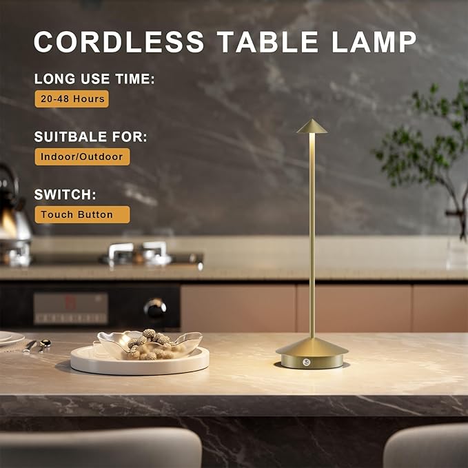 2-Pack 6000mAh Rechargeable Led Table Lamp Cordless, 3000K-6000K Stepless - Image 4