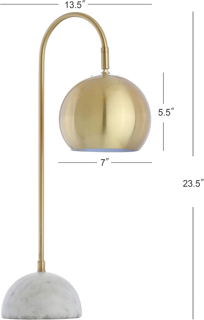 JONATHAN Y JYL6000A 23.5" Modern Brass and Marble Table Lamp, Contemporary Task - Image 4