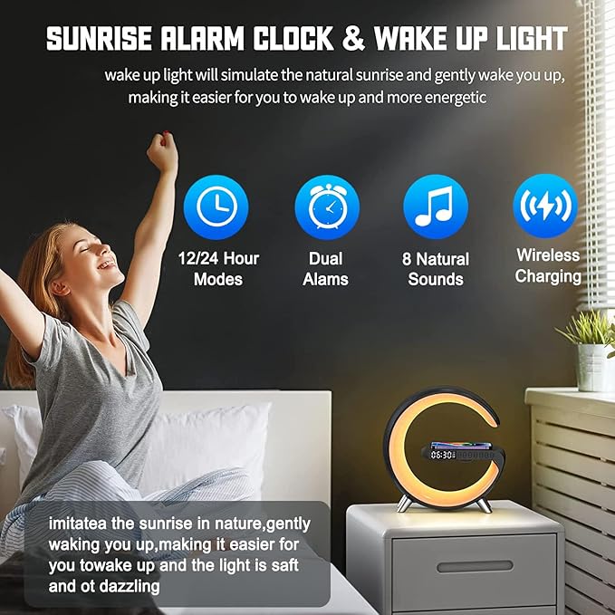 Smart Table Lamp, 15W Wireless Charger Station - Image 3