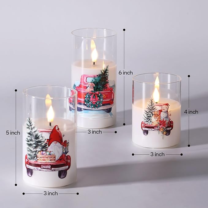 Eywamage Christmas Glass Flameless Candles - Image 2
