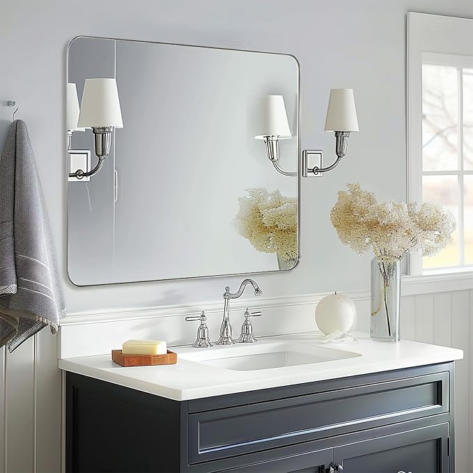 ANDY STAR 30”x40”Brushed Nickel Mirror by ANDYSTAR