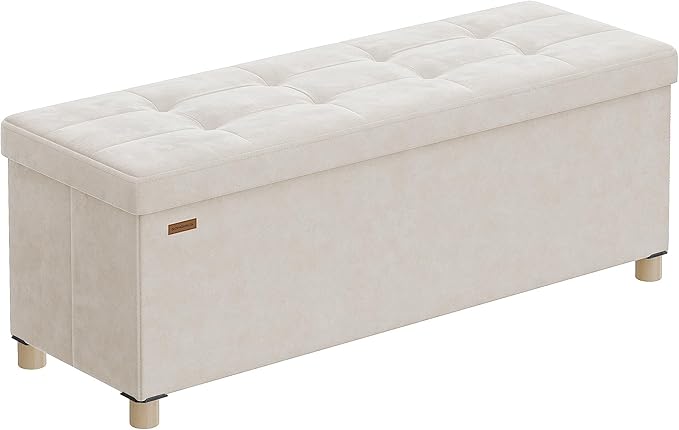 SONGMICS Storage Ottoman Bench, Folding Storage Chest, 15 x 43.3 x 15.7 Inches by SONGMICSbySONGMICSHOME