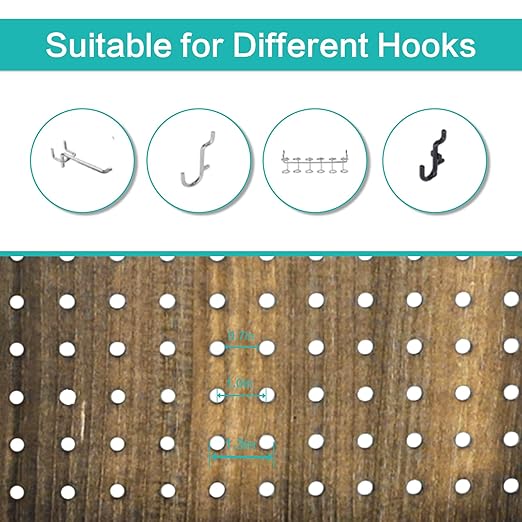 Babion 4 Panel Pegboard Display, Peg Board Room Divider Freestanding Folding - Image 8
