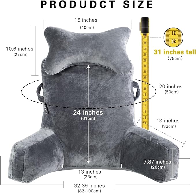SLIGUY Reading Pillow Extra Large 31" Bed Rest Pillow - Image 6