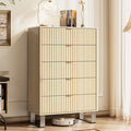 Fluted 5 Drawers Dresser, Wood Storage Organizers by LegacyAmerhomeDirect