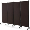 GOFLAME 4 Panel Folding Room Divider, 6FT Rolling Privacy Screen by GOFLAME