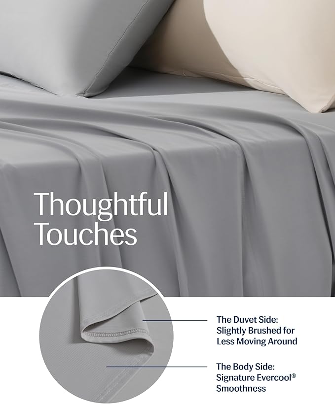 REST® Evercool®+ Top Sheet, Cali King/King Size, Light Gray - Image 4