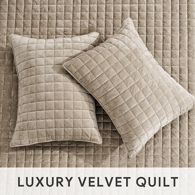 RECYCO Luxury Velvet Quilt Set King Size Bedding Sets, Ultra Soft Velvet - Image 4