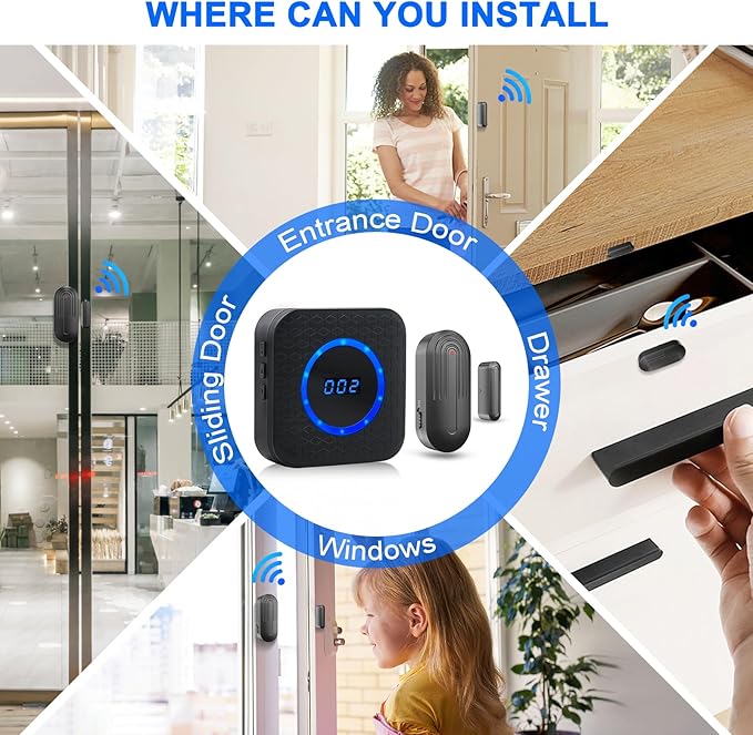 Wireless Door Chime for Business Home Office When Entering Door Alarms When - Image 7