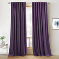 RYB HOME Purple Velvet Curtains 96 inches Length, Back Tab & Rod Pocket Soft by RYBHOME