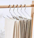 Premium Matte Silvery Aluminum Pants Hanger 10 Pack, 13.7” Extra Smooth & by WONQEXZ