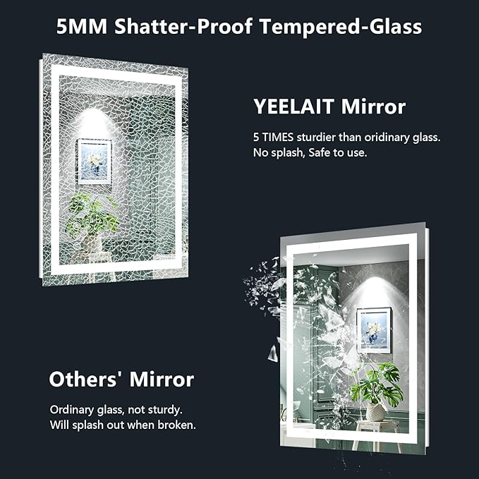 YEELAIT 24x32 Inch LED Bathroom Mirror - Image 6