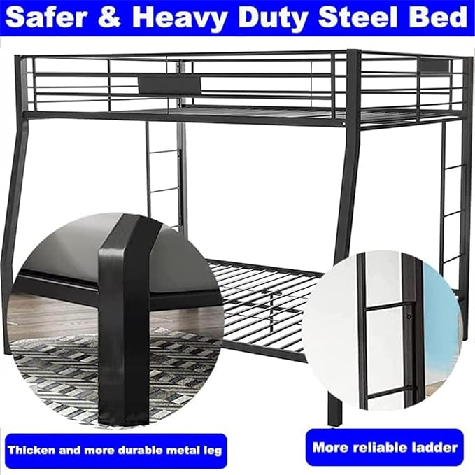 Upgraded Version Thicken Metal Heavy-Duty Full XL Over Queen Bunk Bed, Best - Image 3