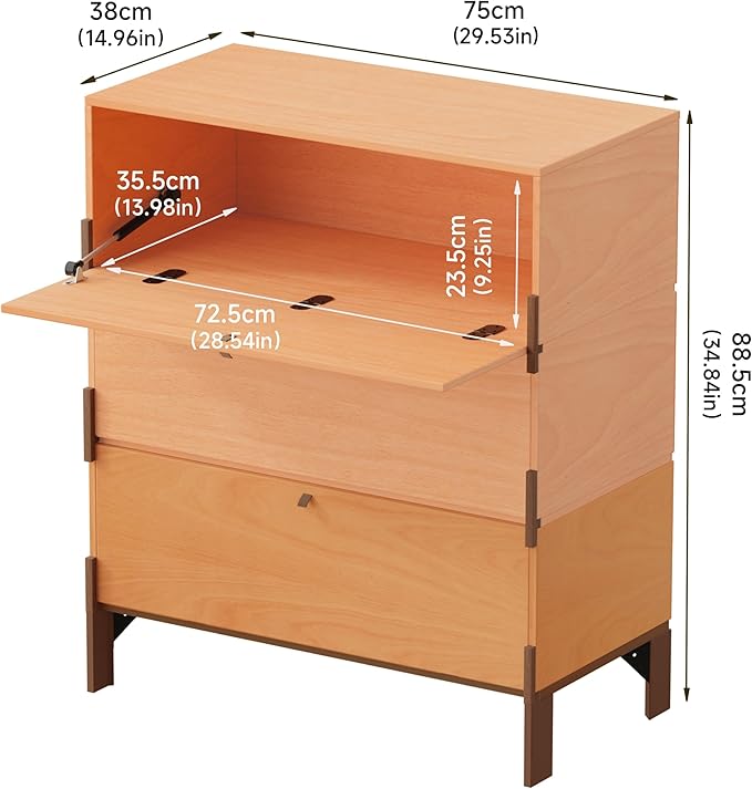 Stackable 3 Drawers Dresser, Customizable Chest of Drawers - Image 2