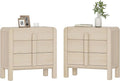 WAMPAT Modern 3-Drawer Nightstand Set of 2, 31.5" Tall Nightstand End Table by WAMPAT