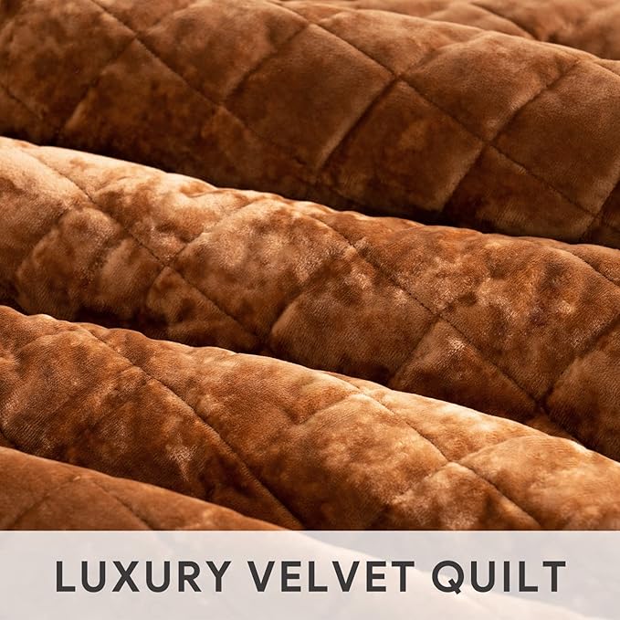 RECYCO Luxury Velvet Quilt Set Full Queen Size Bedding Sets, Ultra Soft Velvet - Image 4