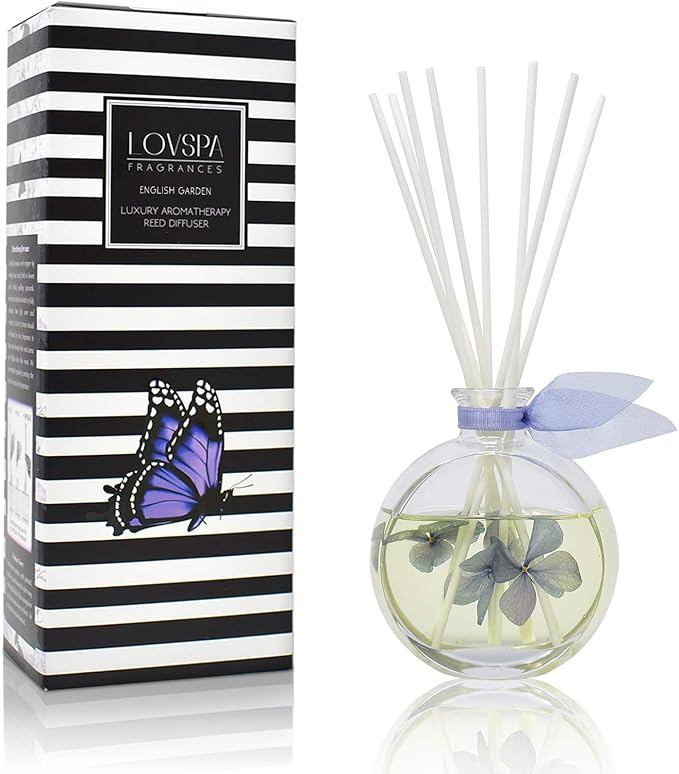 LOVSPA Reed Diffuser Set, English Garden Scented Oil Diffuser by LOVSPA