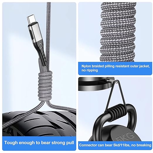 Durcord USB C to USB C Cable, Type C to Type C Charger Braided USB Cable - Image 5