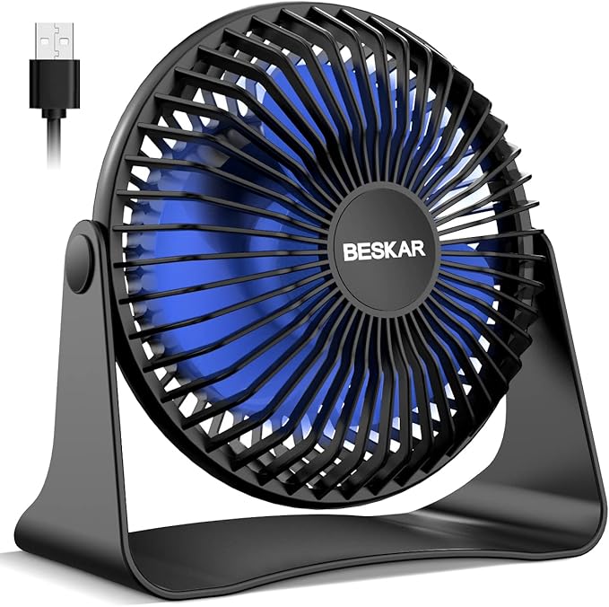 BESKAR USB Small Desk Fan, Portable Fans by BESKAR