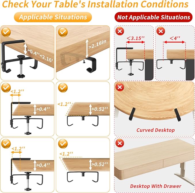 No Drill Under Desk Cable Management Tray, Fabric Cable Management - Image 8