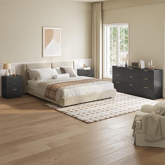 9 Drawer Black Dresser & Nightstand Set 3-Piece - Image 4