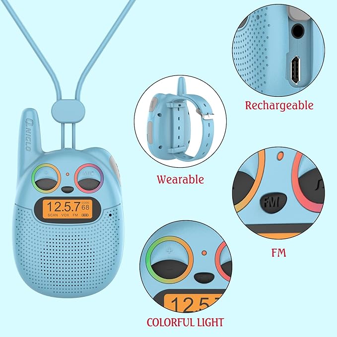 Qniglo Walkie Talkies for Kids Rechargeable, Christmas Birthday Gifts for Boys - Image 5
