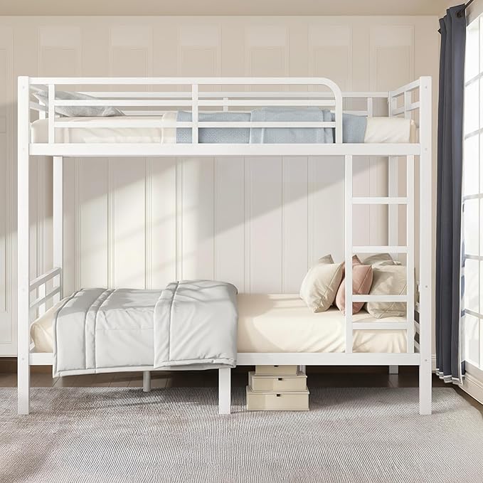 Full Over Full Bunk Bed Frame, Heavy Duty Metal Loft Bed - Image 7
