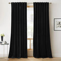 RYB Home Black Velvet Curtains 84 inches by RYBHOME