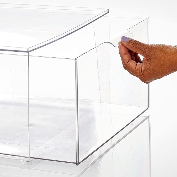 mDesign Plastic Stackable Closet Storage Organizer Bin Containers - Image 6