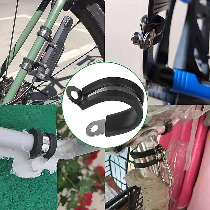 30pcs 1/4 Inch Stainless Steel Rubber Coated Cushioned Insulated Cable Clamps - Image 6