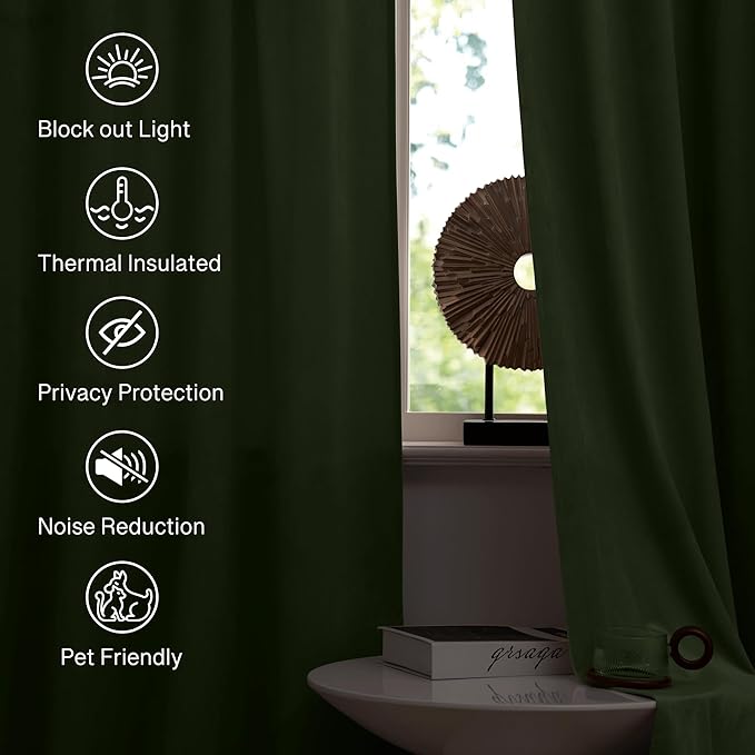 StangH Sage Green Velvet Curtains - Image 6