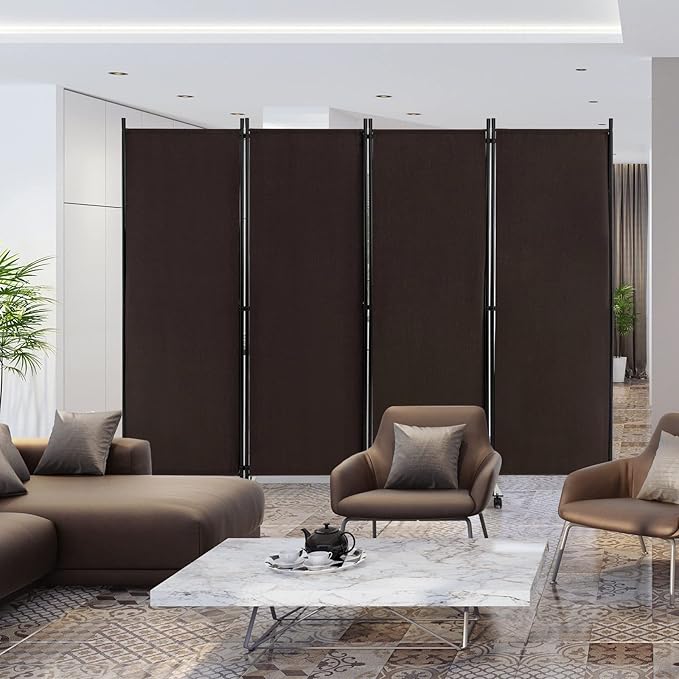 GOFLAME 4 Panel Folding Room Divider, 6FT Rolling Privacy Screen - Image 2