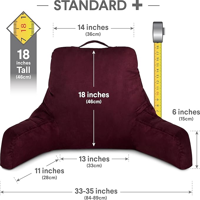 Husband Pillow Aspen Mauve Purple, Standard+ Reading Pillow Bed Rest Chair - Image 2