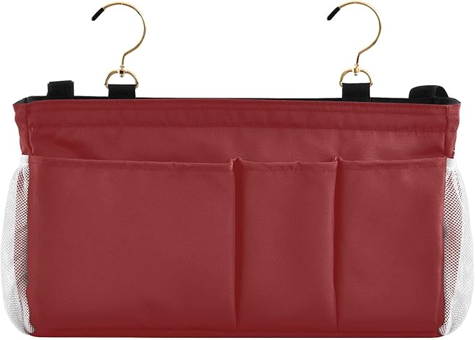KOPIRIT Navy Red Bedside Caddy Storage Bag Bedside Organizer - Image 2