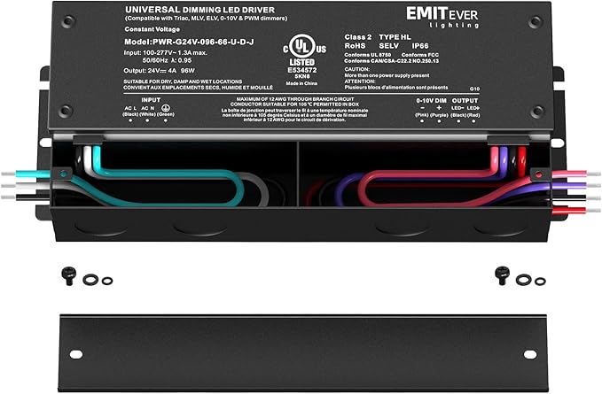 EMITEVER Dimmable Led Driver, 2 Packs 96W AC 110V-277V to DC 24V Transformer - Image 2