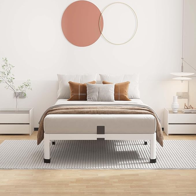 ROIL 10 Inch White Twin Bed Frame - Image 3