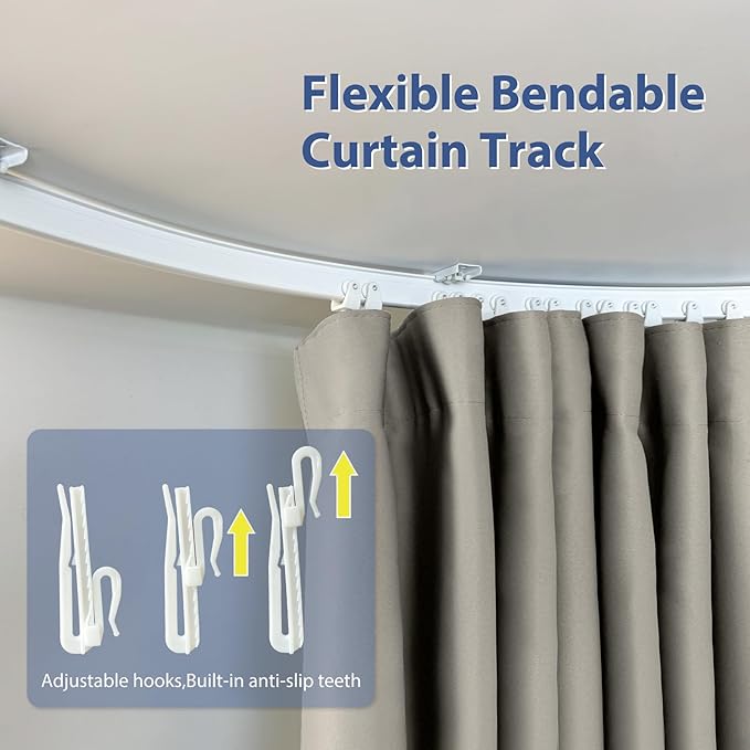 Room Divider Ceiling Mounted Curtains Track Sets Extra Wide Blackout Curtain - Image 3