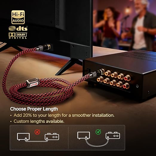 TODN Digital Coaxial Cable OFC Core 75-Ohm Audiophile SPDIF Coax Audio Cable - Image 6