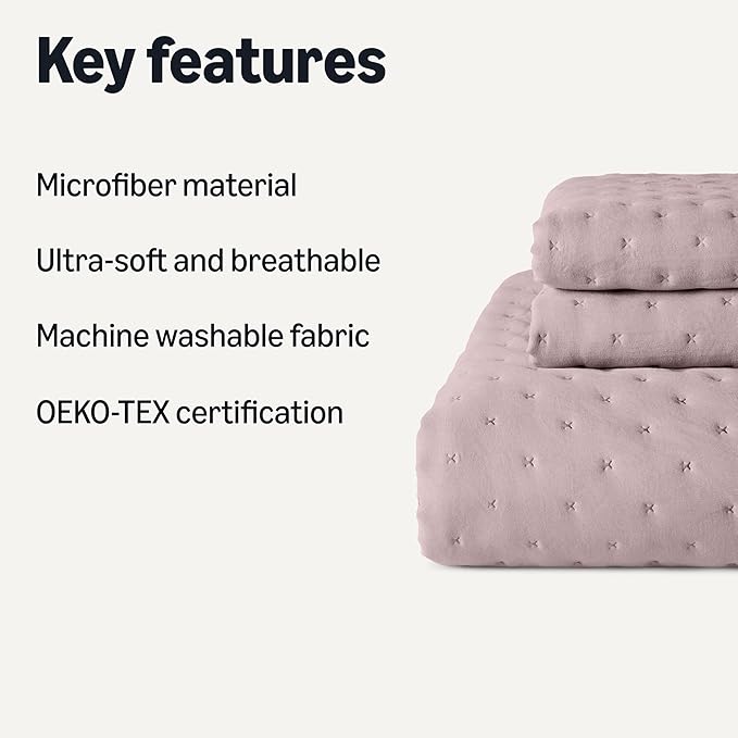 Amazon Basics Brushed Microfiber Quilt Set, Extra Soft - Image 2