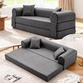 Convertible Folding Sofa Bed, 78.5 Inch Faux Leather Futon Couch by GJQFurniture