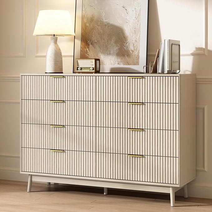 CARPETNAL Fluted 8 Drawer Dresser by CARPETNAL