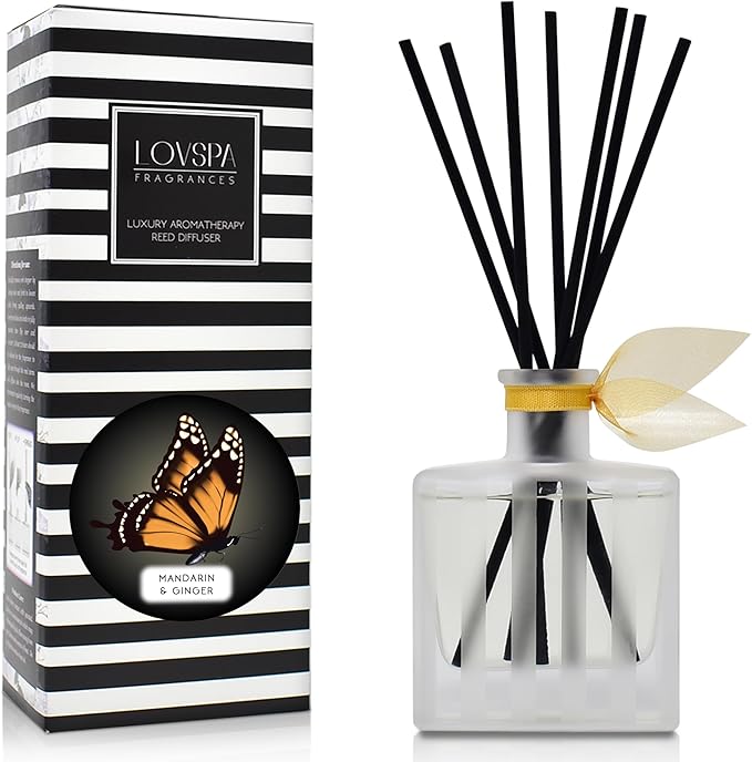 LOVSPA Reed Diffuser Set, Mandarin & Ginger Scented Oil Diffuser by LOVSPA