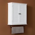 Bathroom Storage Cabinet with Adjustable Wood Shelves & Doors, Made of PDF Wood by Amellix