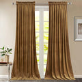 StangH 108 inches Long Gold Brown Velvet Curtains by StangH