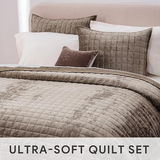 RECYCO Luxury Velvet Quilt Set, Lightweight Velvet Comforter Set, Oversized - Image 4